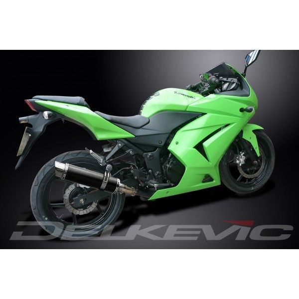 Delkevic volledig systeem Round Carbon 350mm - NINJA 250R (2008-2013)