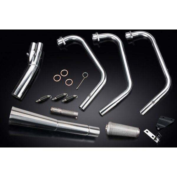 Delkevic volledig systeem Megaphone RVS 550mm - YAMAHA XS750 XS850 78-82