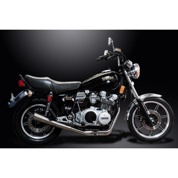 Delkevic volledig systeem Megaphone RVS 550mm - YAMAHA XS750 XS850 78-82