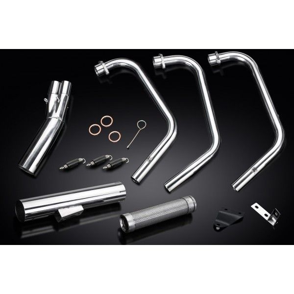 Delkevic volledig systeem Short Straight RVS 350mm - YAMAHA XS750 XS850 78-82