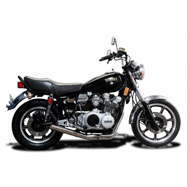 Delkevic volledig systeem Short Straight RVS 350mm - YAMAHA XS750 XS850 78-82