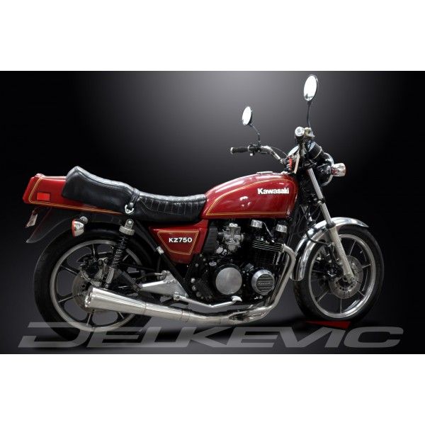Delkevic volledig systeem Megaphone RVS 550mm - Z750E KZ750E (1980-1982)