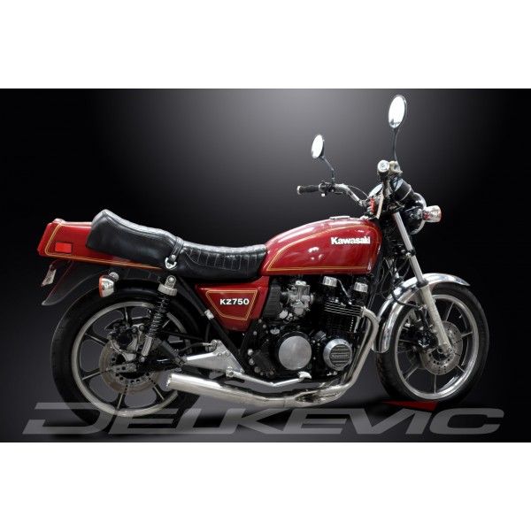 Delkevic volledig systeem Short Straight RVS 350mm - Z750E KZ750E (1980-1982)