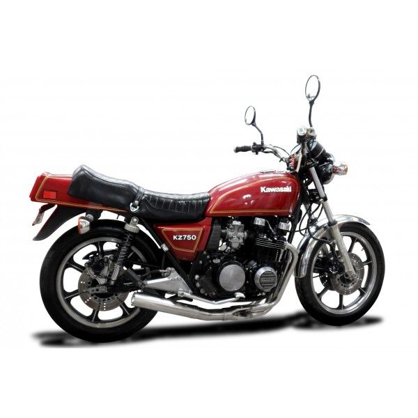 Delkevic volledig systeem Short Straight RVS 350mm - Z750E KZ750E (1980-1982)