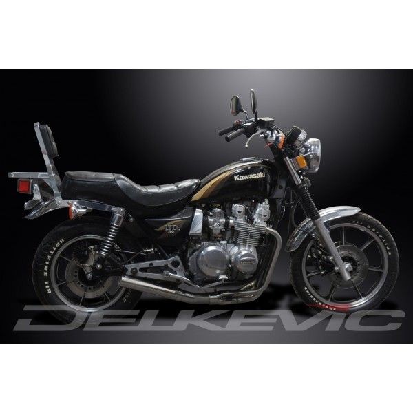 Delkevic volledig systeem Short Straight RVS 350mm - KZ750F 750LTD (1983)