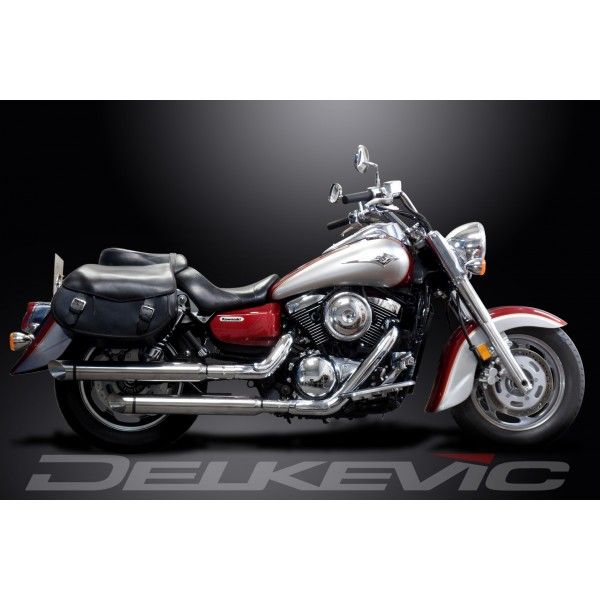 Delkevic slip-on kit Round RVS 550mm - VN1600 Classic (2003-2008)