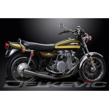 Delkevic volledig systeem Megaphone RVS 550mm - Z900/Z1 (1972-1976)