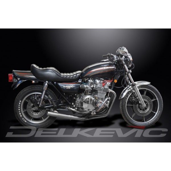 Delkevic volledig systeem Short Straight RVS 350mm - KZ1000LTD (KZ1000B1-B2) (1977-1978)