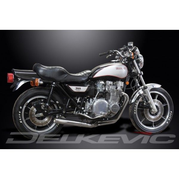 Delkevic volledig systeem Short Straight RVS 350mm - KZ1000LTD (KZ1000B3-B4) (1979-1980)