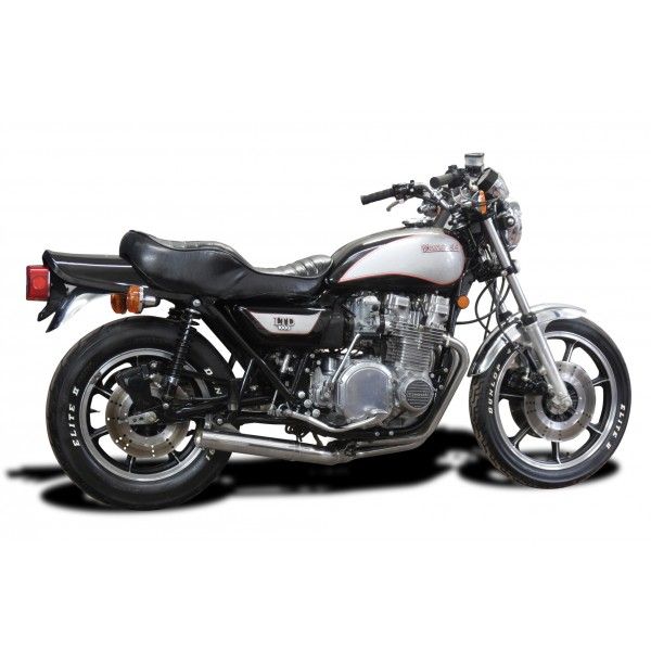 Delkevic volledig systeem Short Straight RVS 350mm - KZ1000LTD (KZ1000B3-B4) (1979-1980)