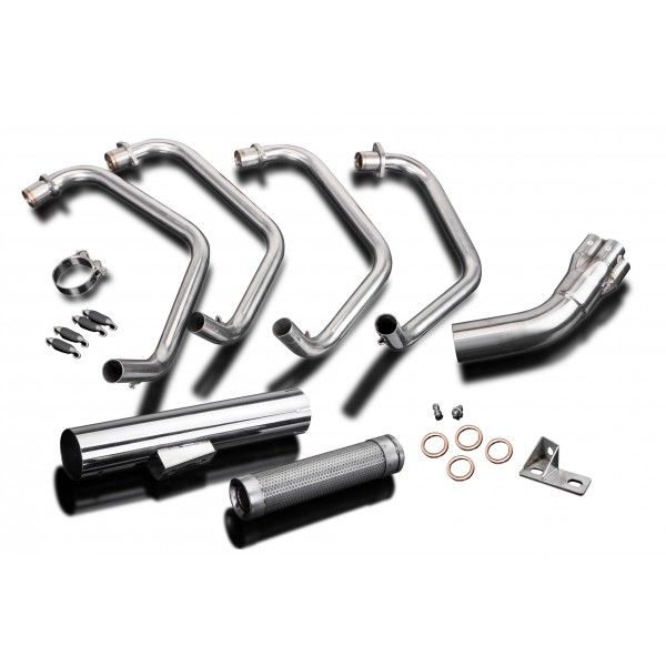 Delkevic volledig systeem Short Straight RVS 350mm - KZ1000LTD (KZ1000B3-B4) (1979-1980)