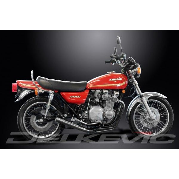 Delkevic volledig systeem Short Straight RVS 350mm - Z1000A1 A2 (1977-1978)