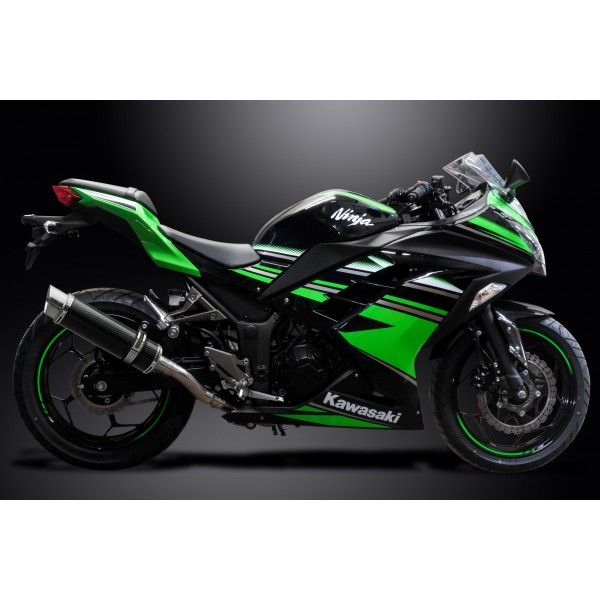 Delkevic volledig systeem Round Carbon 350mm - NINJA 300 (2013-2019)
