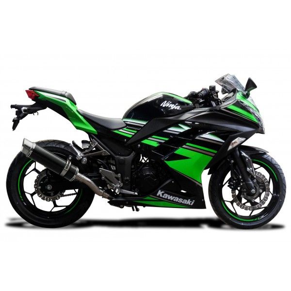 Delkevic volledig systeem Round Carbon 350mm - NINJA 300 (2013-2019)