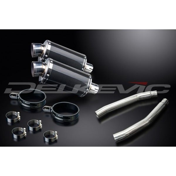 Delkevic slip-on kit Oval Carbon 225mm - GSX1300R HAYABUSA (2008-2019)