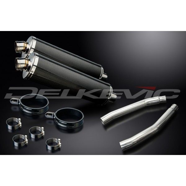 Delkevic slip-on kit Oval Carbon 450mm - GSX1300R HAYABUSA (2008-2019)