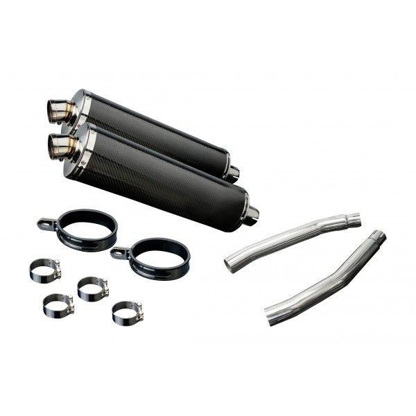 Delkevic slip-on kit Oval Carbon 450mm - GSX1300R HAYABUSA (2008-2019)