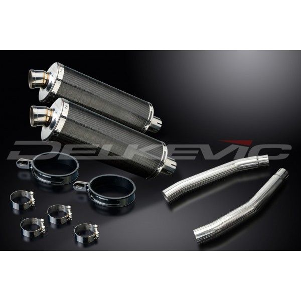 Delkevic slip-on kit Oval Carbon 350mm - GSX1300R HAYABUSA (2008-2019)