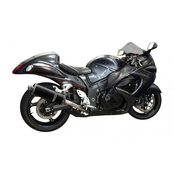 Delkevic slip-on kit Oval Carbon 350mm - GSX1300R HAYABUSA (2008-2019)