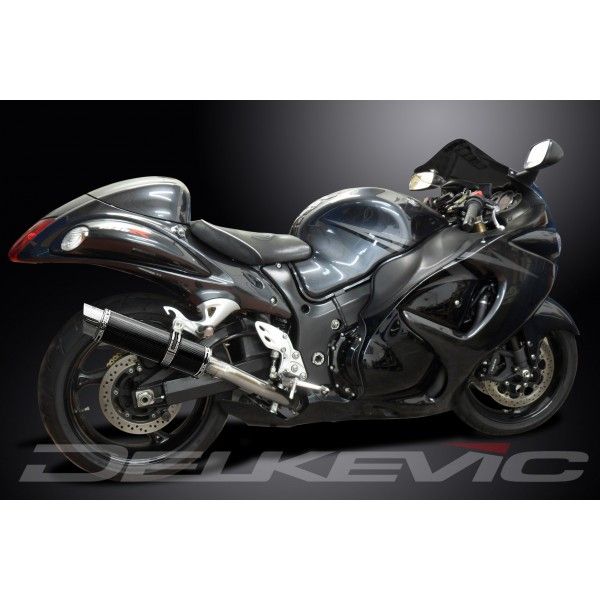 Delkevic slip-on kit Round Carbon 350mm - GSX1300R HAYABUSA (2008-2019)