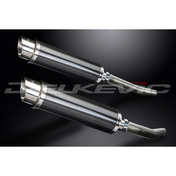 Delkevic slip-on kit Round Carbon 350mm - GSX1300R HAYABUSA (2008-2019)