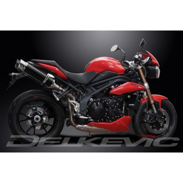 Delkevic slip-on kit Round Carbon 350mm - Speed Triple 1050 (2011-2014)