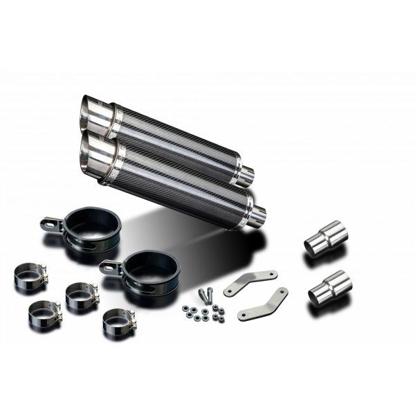 Delkevic slip-on kit Round Carbon 350mm - Speed Triple 1050 (2011-2014)