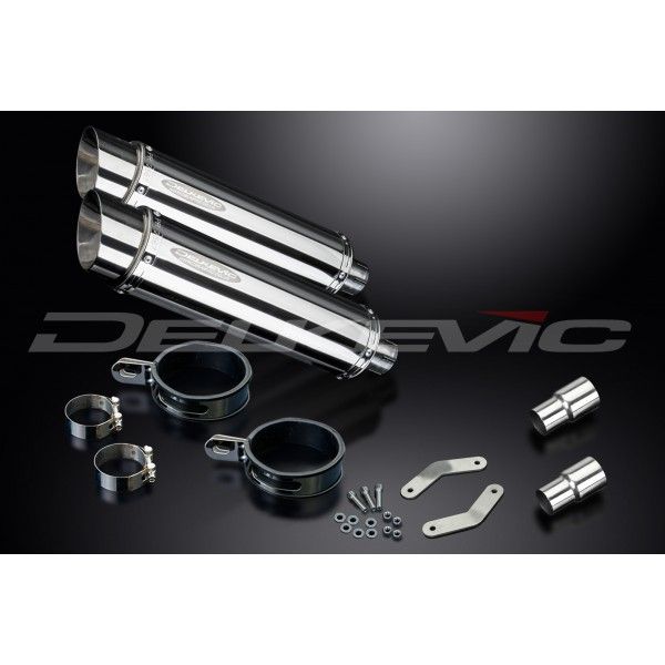 Delkevic slip-on kit Round RVS 350mm - Speed Triple 1050 (2011-2014)