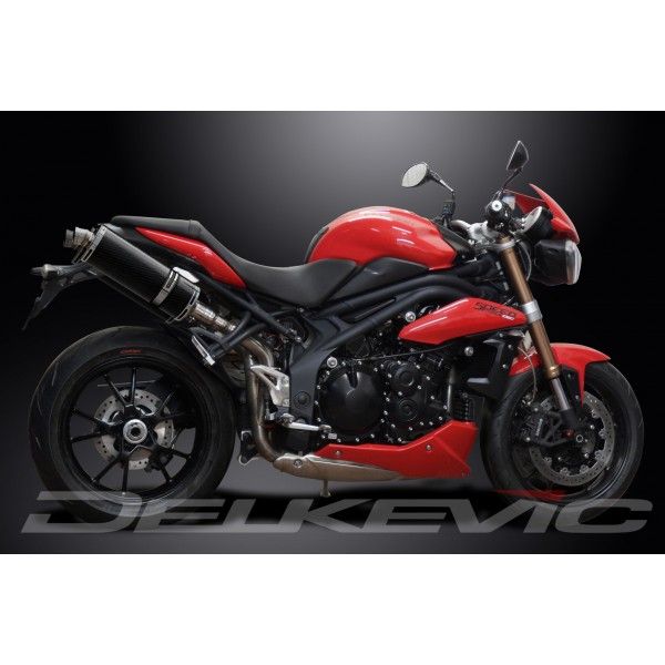 Delkevic slip-on kit Oval Carbon 350mm - Speed Triple 1050 (2011-2014)
