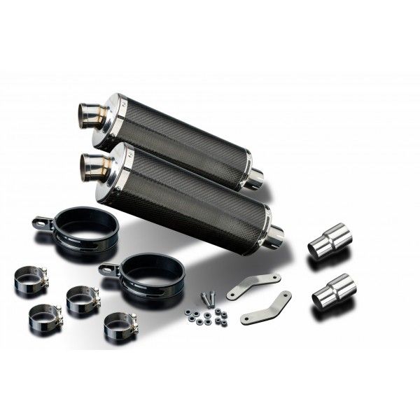 Delkevic slip-on kit Oval Carbon 350mm - Speed Triple 1050 (2011-2014)