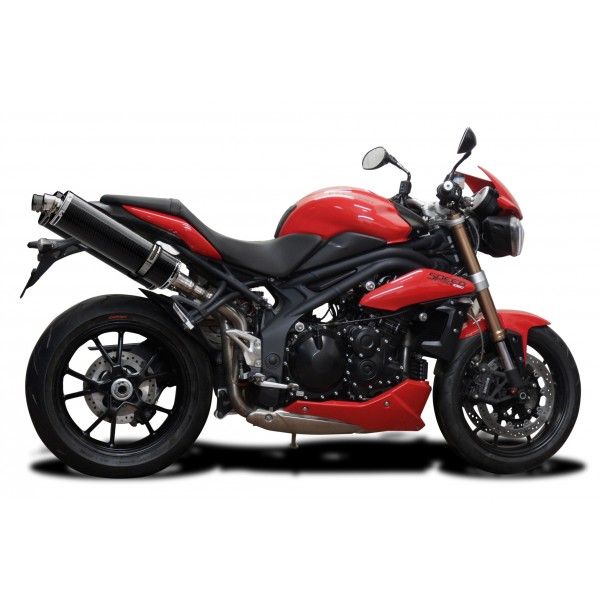 Delkevic slip-on kit Oval Carbon 450mm - Speed Triple 1050 (2011-2014)
