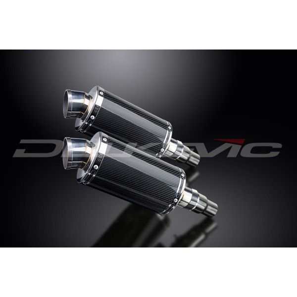 Delkevic slip-on kit Oval Carbon 225mm - Speed Triple 1050 (2011-2014)