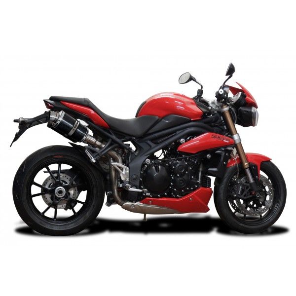 Delkevic slip-on kit Oval Carbon 225mm - Speed Triple 1050 (2011-2014)