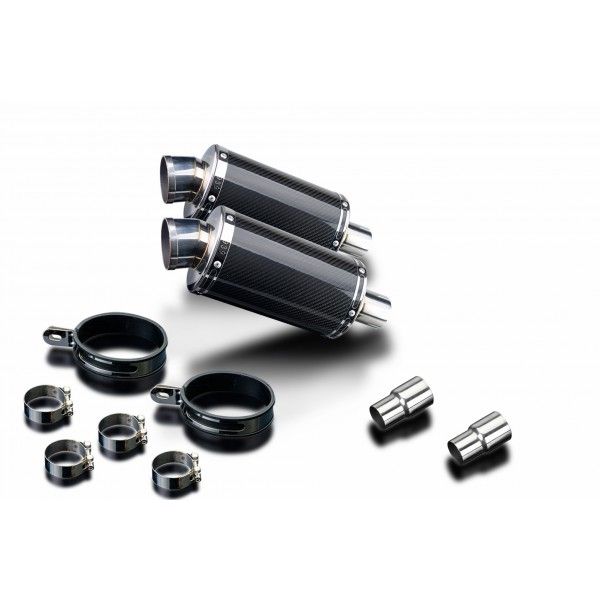 Delkevic slip-on kit Oval Carbon 225mm - Speed Triple 1050 (2005-2010)