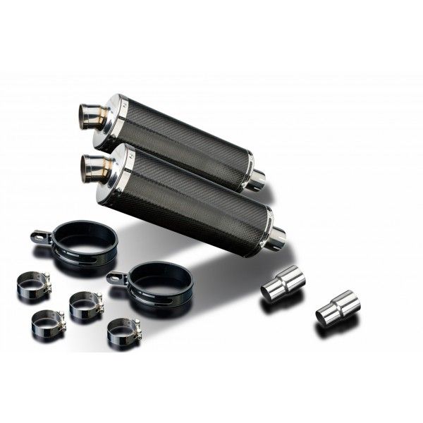 Delkevic slip-on kit Oval Carbon 350mm - Speed Triple 1050 (2005-2010)