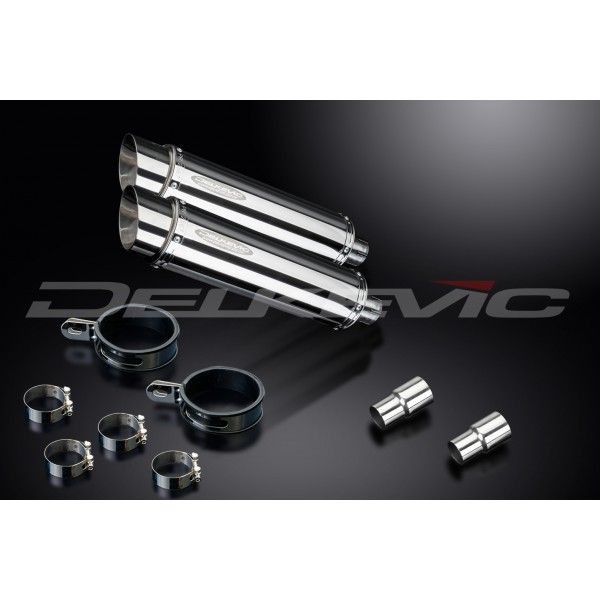 Delkevic slip-on kit Round RVS 350mm - Speed Triple 1050 (2005-2010)