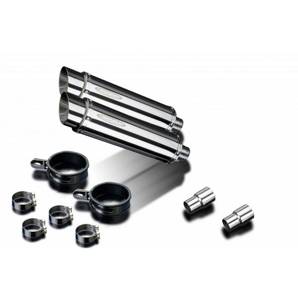 Delkevic slip-on kit Round RVS 350mm - Speed Triple 1050 (2005-2010)