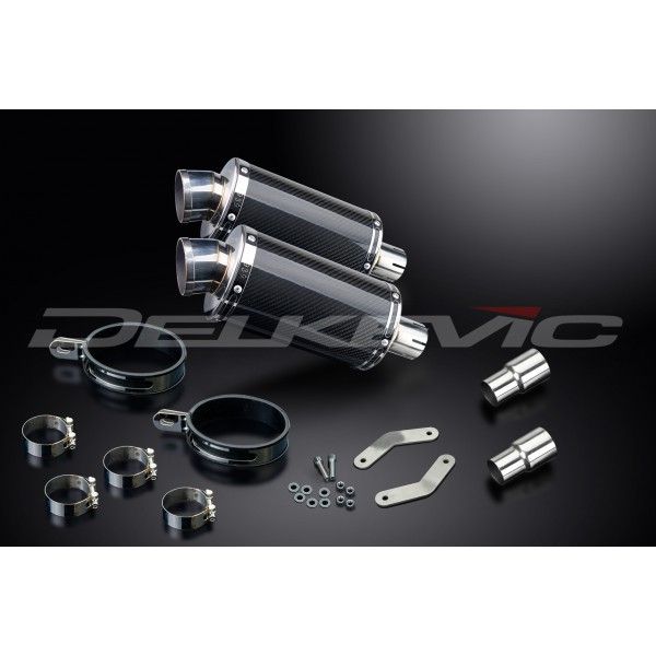 Delkevic slip-on kit Oval Carbon 225mm - Speed Triple R 1050 (2012-2016)