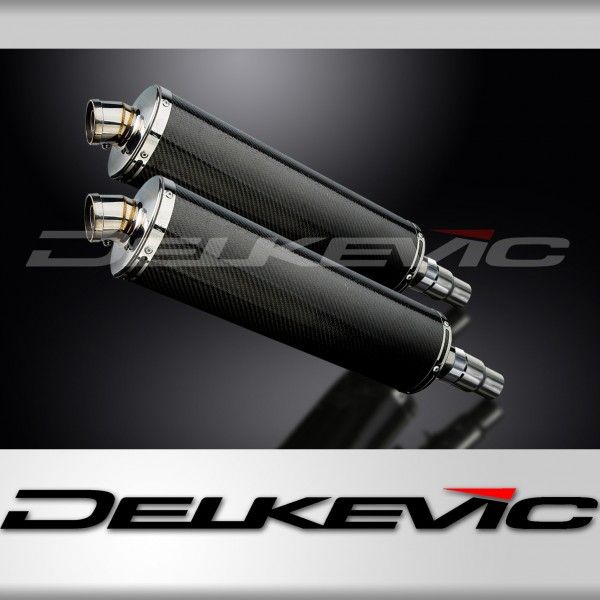 Delkevic slip-on kit Oval Carbon 450mm - Speed Triple R 1050 (2012-2016)