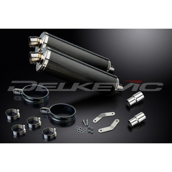Delkevic slip-on kit Oval Carbon 450mm - Speed Triple R 1050 (2012-2016)