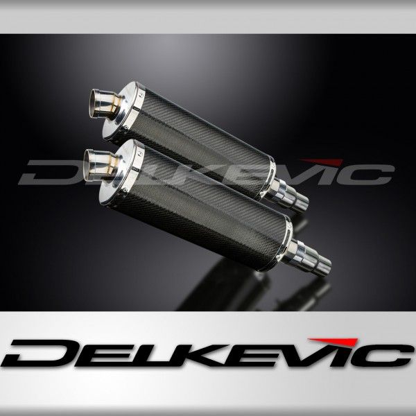 Delkevic slip-on kit Oval Carbon 350mm - Speed Triple R 1050 (2012-2016)