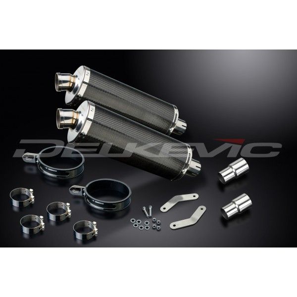 Delkevic slip-on kit Oval Carbon 350mm - Speed Triple R 1050 (2012-2016)