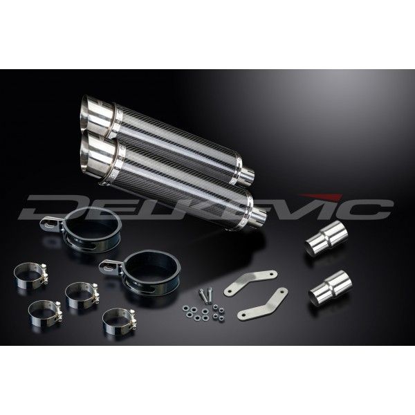 Delkevic slip-on kit Round Carbon 350mm - Speed Triple R 1050 (2012-2016)