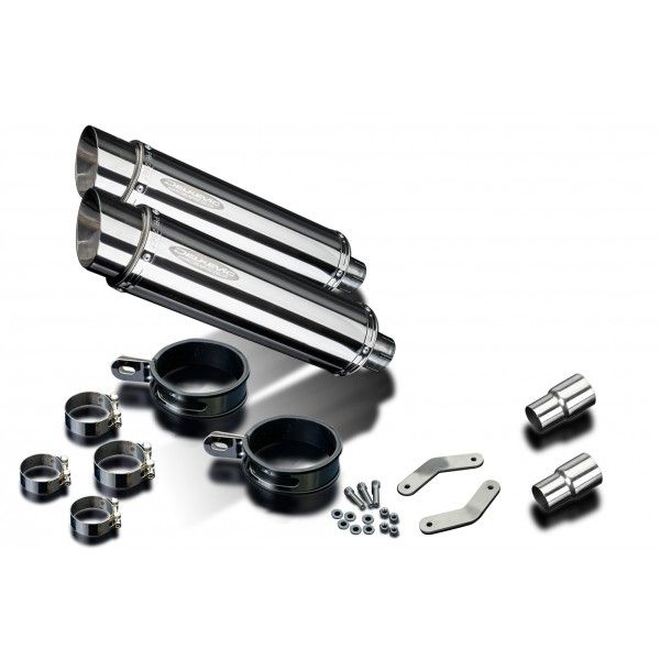 Delkevic slip-on kit Round RVS 350mm - Speed Triple R 1050 (2012-2016)