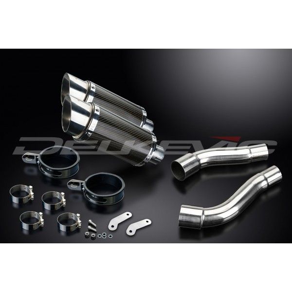 Delkevic slip-on kit Round Carbon 200mm - Street Triple 675 (2007-2012)