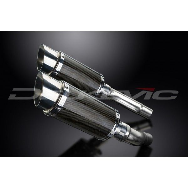 Delkevic slip-on kit Round Carbon 200mm - Street Triple 675 (2007-2012)