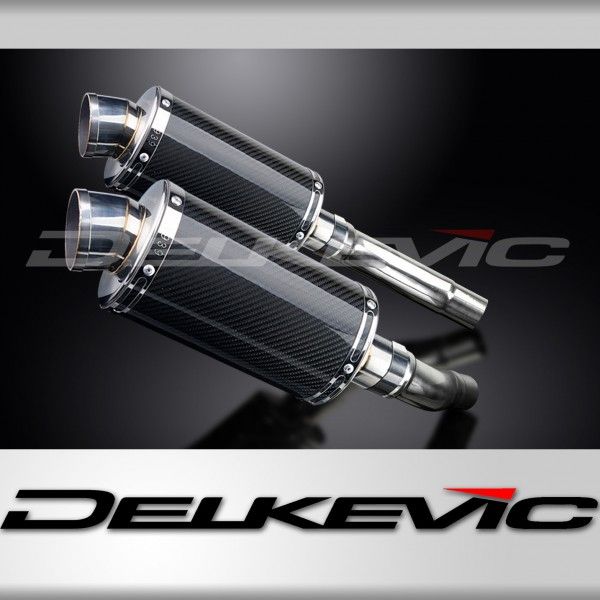 Delkevic slip-on kit Oval Carbon 225mm - Street Triple 675 (2007-2012)