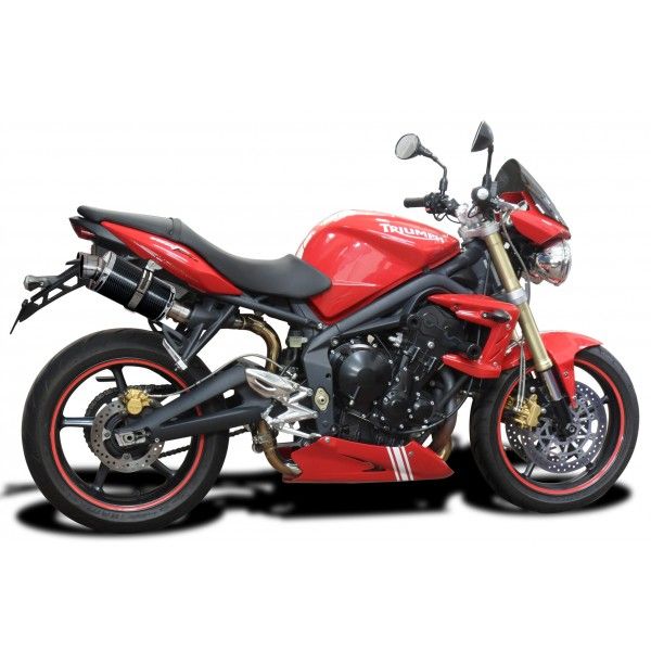 Delkevic slip-on kit Oval Carbon 225mm - Street Triple 675 (2007-2012)