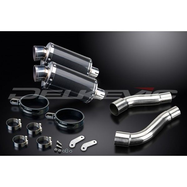 Delkevic slip-on kit Oval Carbon 225mm - Street Triple R (2009-2012)