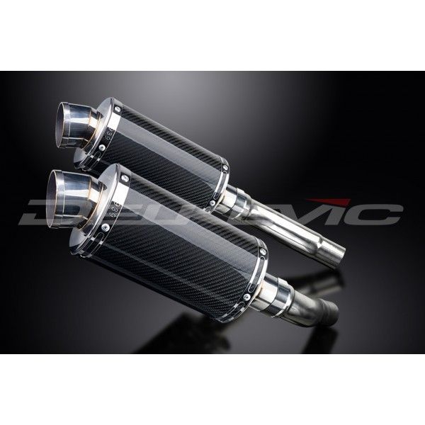 Delkevic slip-on kit Oval Carbon 225mm - Street Triple R (2009-2012)